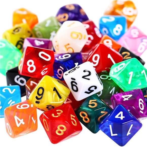 Dice Set with Black Pouch Polyhedral Dice Compatible with RPG MTG Table Games - Picture 1 of 6
